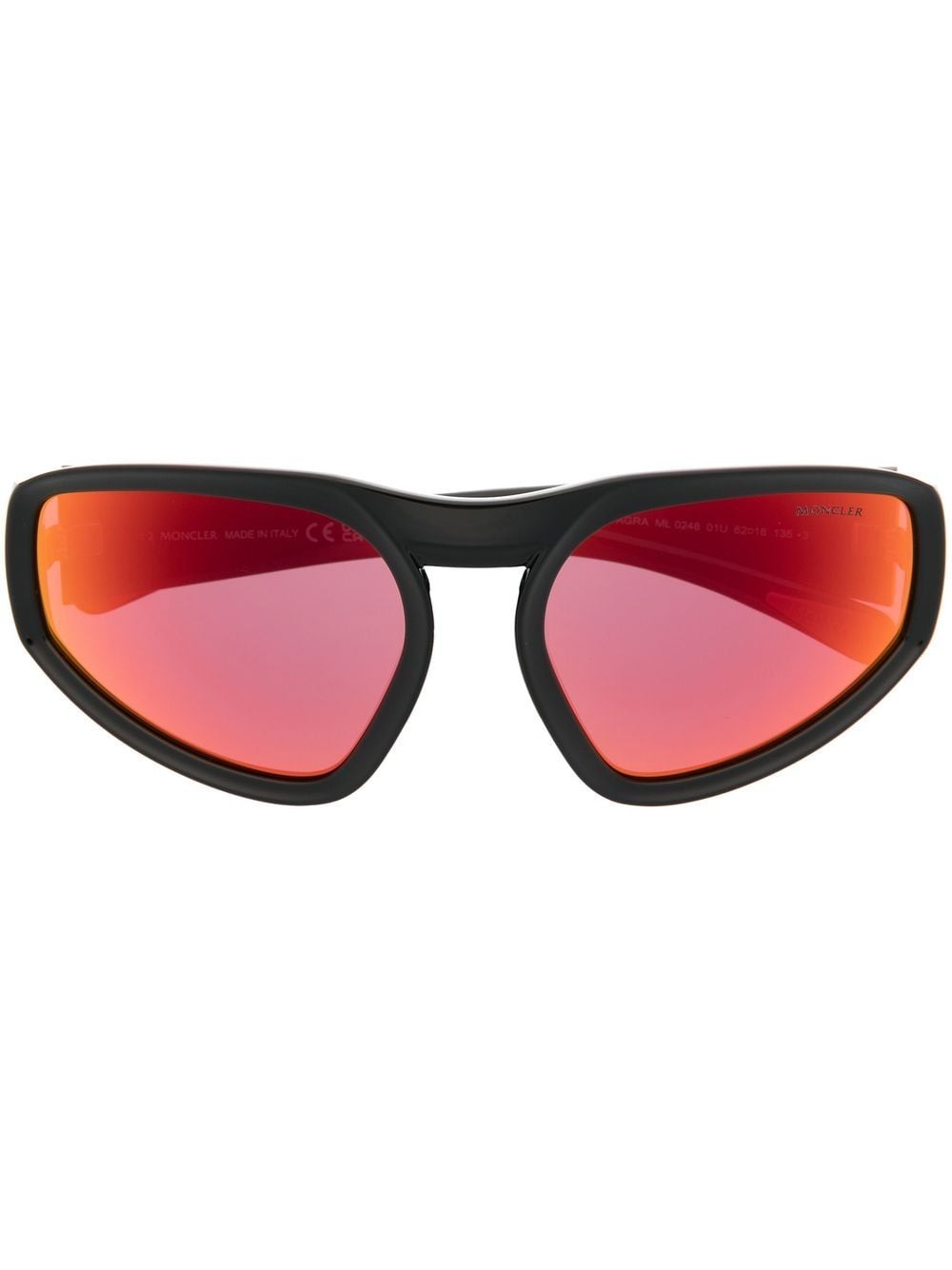 Moncler Eyewear Pentragra shield-frame sunglasses - Black von Moncler Eyewear