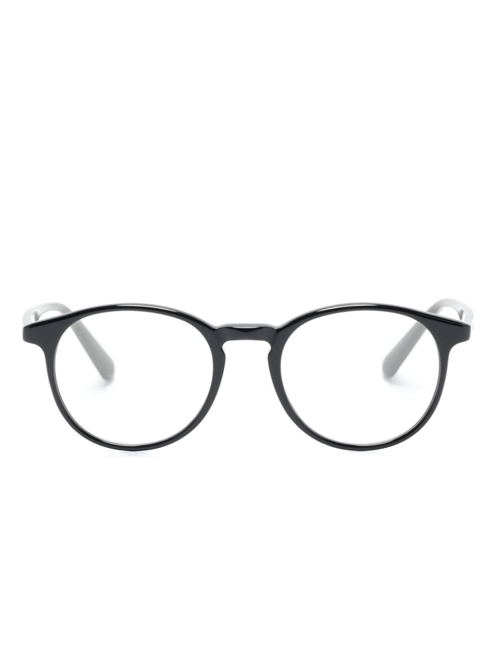 Moncler Eyewear logo-print round-frame glasses - Black von Moncler Eyewear