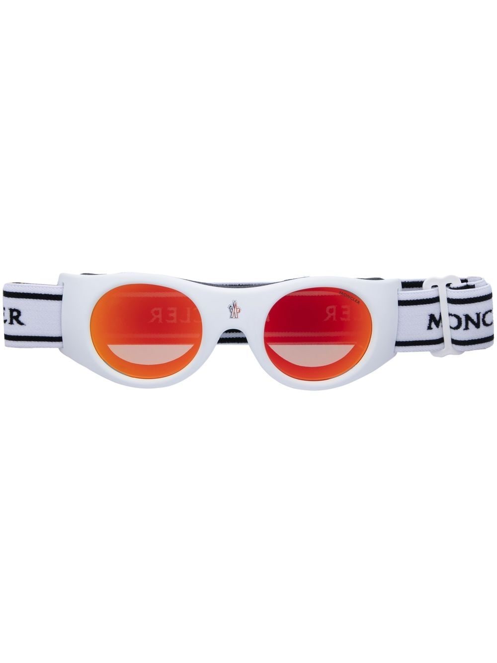 Moncler Eyewear logo-strap sunglasses - White von Moncler Eyewear