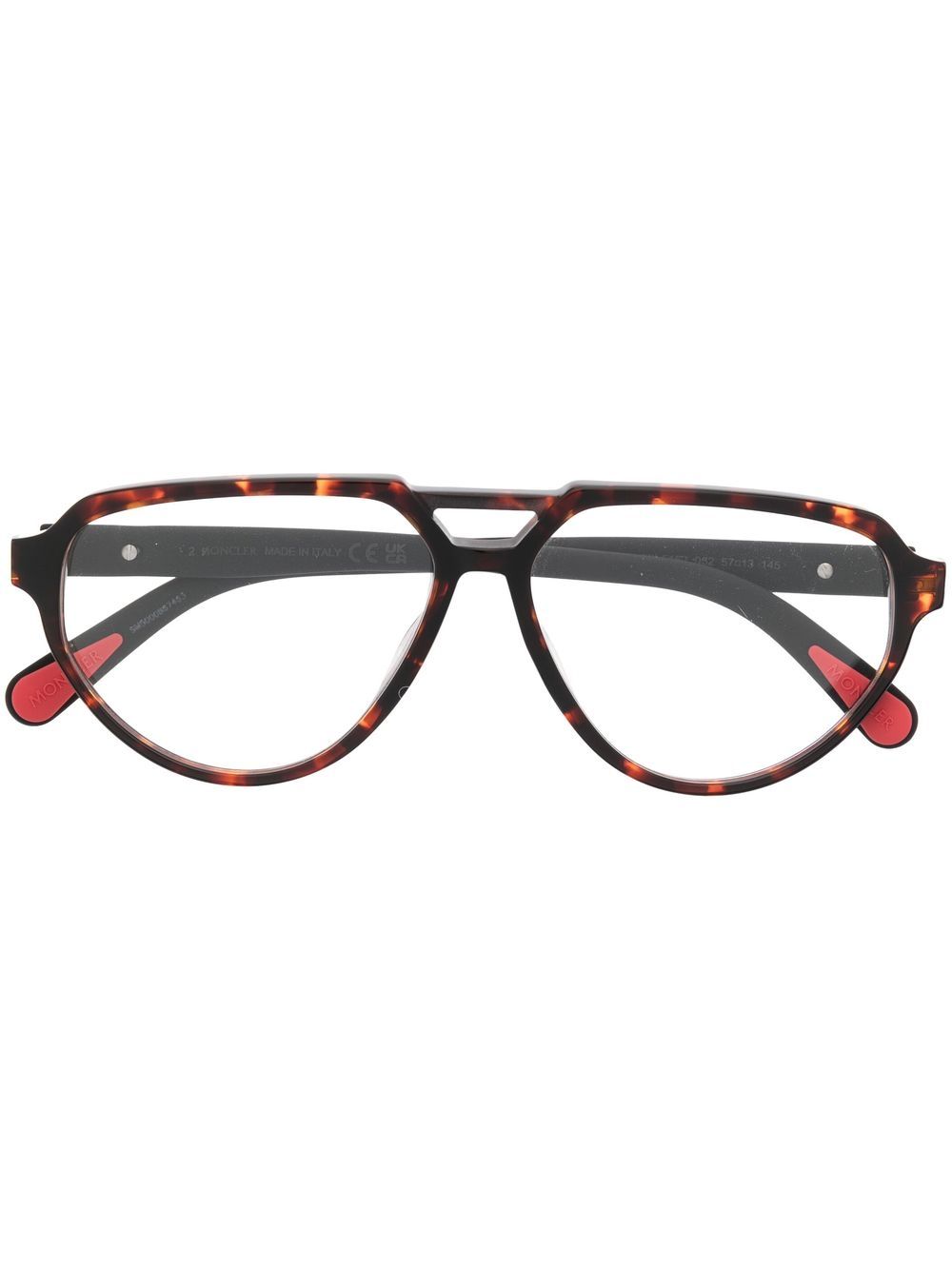 Moncler Eyewear tortoiseshell pilot-frame glasses - Brown von Moncler Eyewear