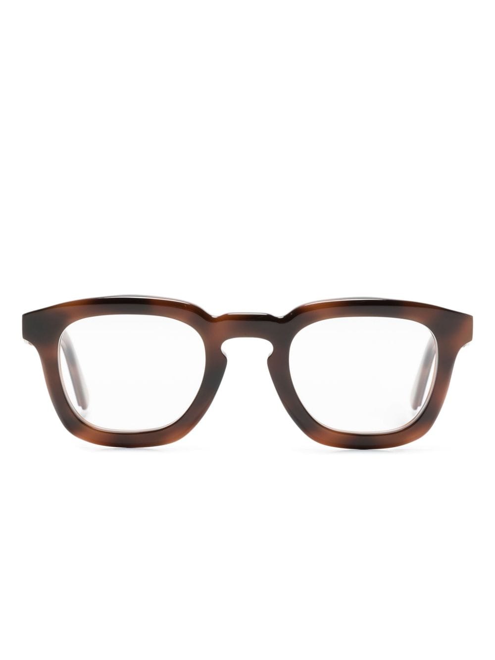 Moncler Eyewear tortoiseshell rectangle-frame glasses - Brown von Moncler Eyewear