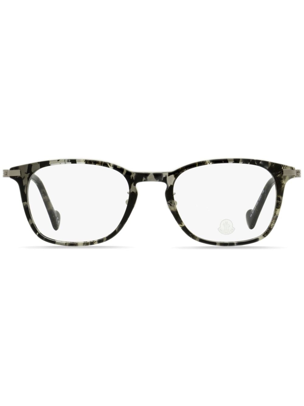 Moncler Eyewear tortoiseshell rectangular-frame glasses - Grey von Moncler Eyewear