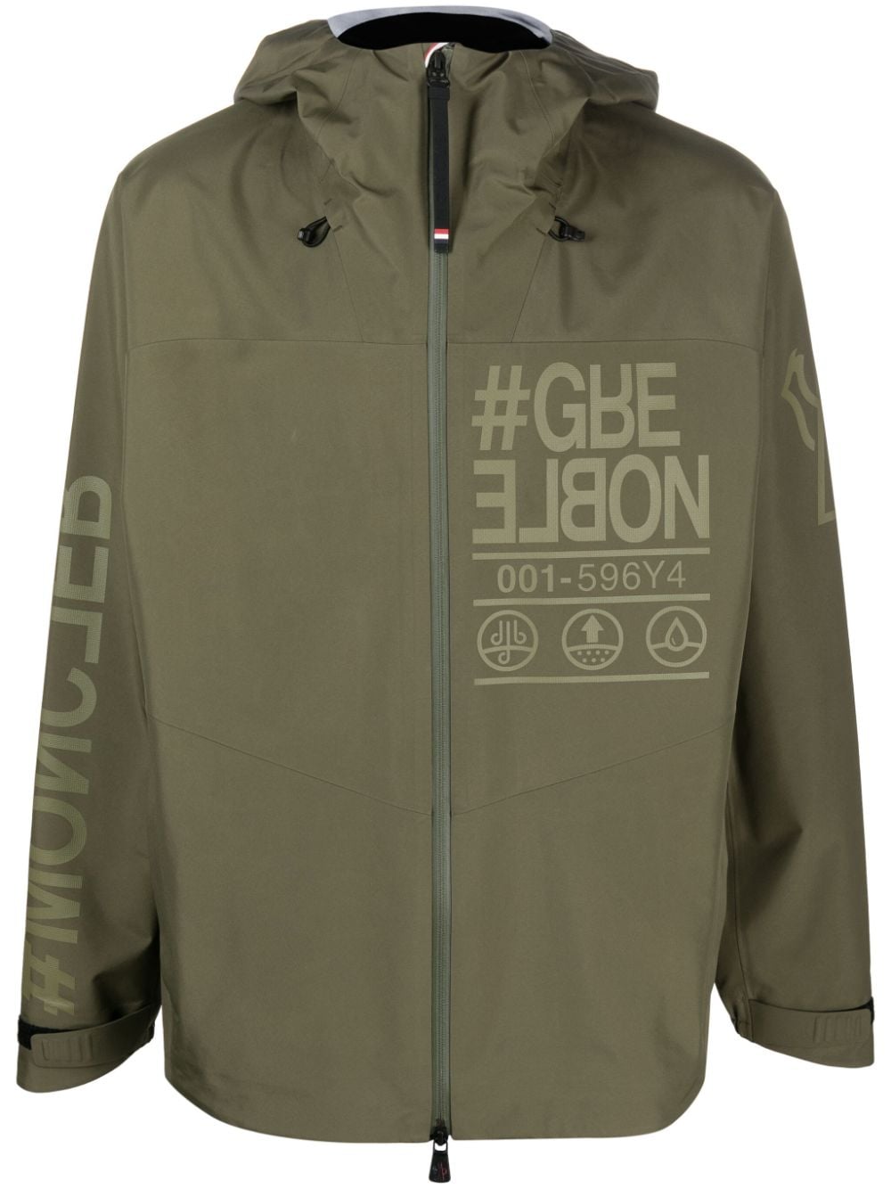 Moncler Grenoble Fel logo-print hooded jacket - Green von Moncler Grenoble