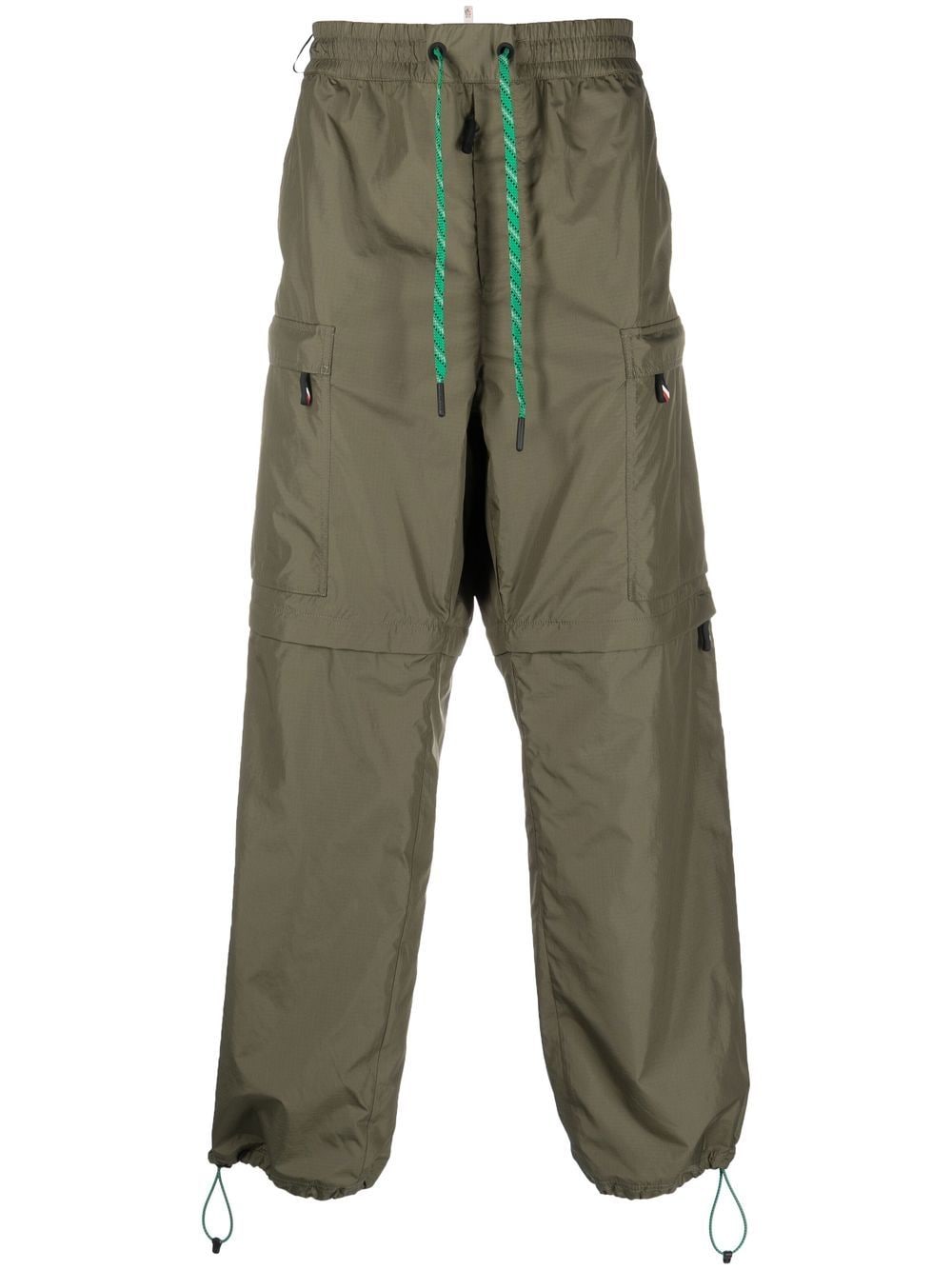 Moncler Grenoble contrast-trim straight-leg trousers - Green von Moncler Grenoble