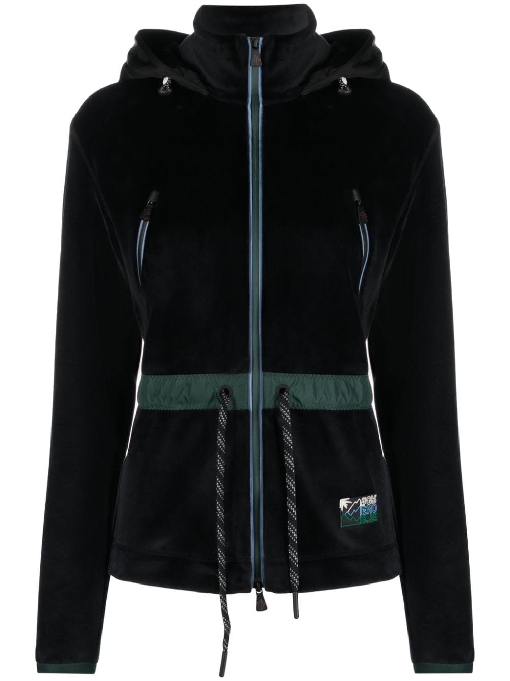 Moncler Grenoble drawstring velour jacket - Black von Moncler Grenoble