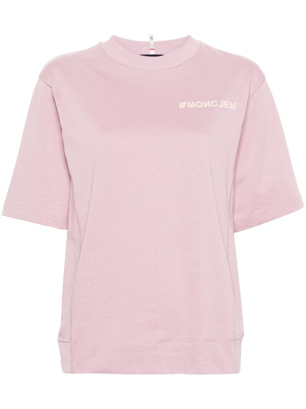 Moncler Grenoble logo-appliqué cotton T-shirt - Pink von Moncler Grenoble