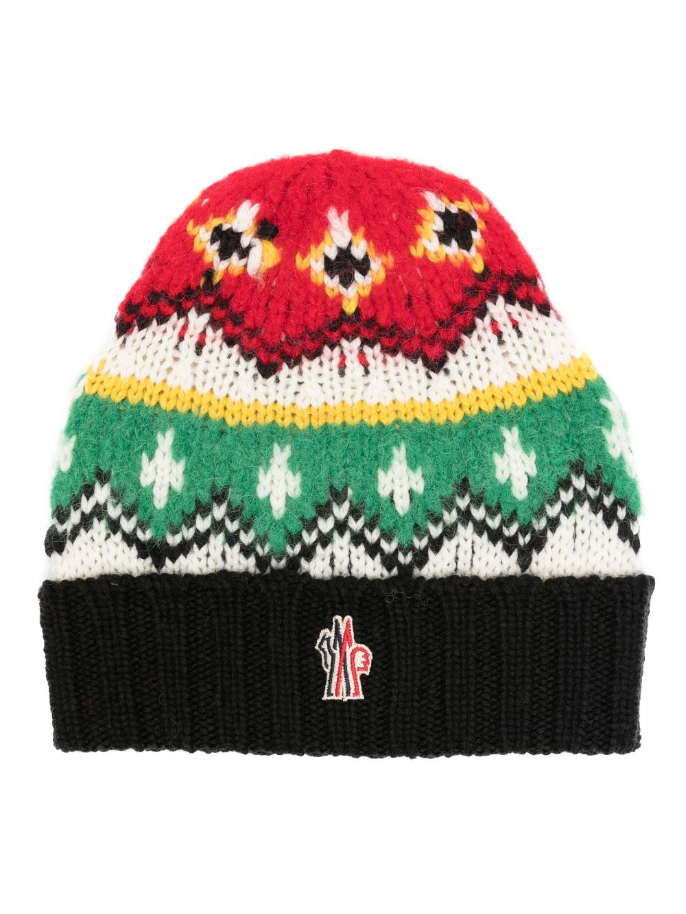 Moncler Grenoble logo-patch intarsia-knit beanie - Red von Moncler Grenoble