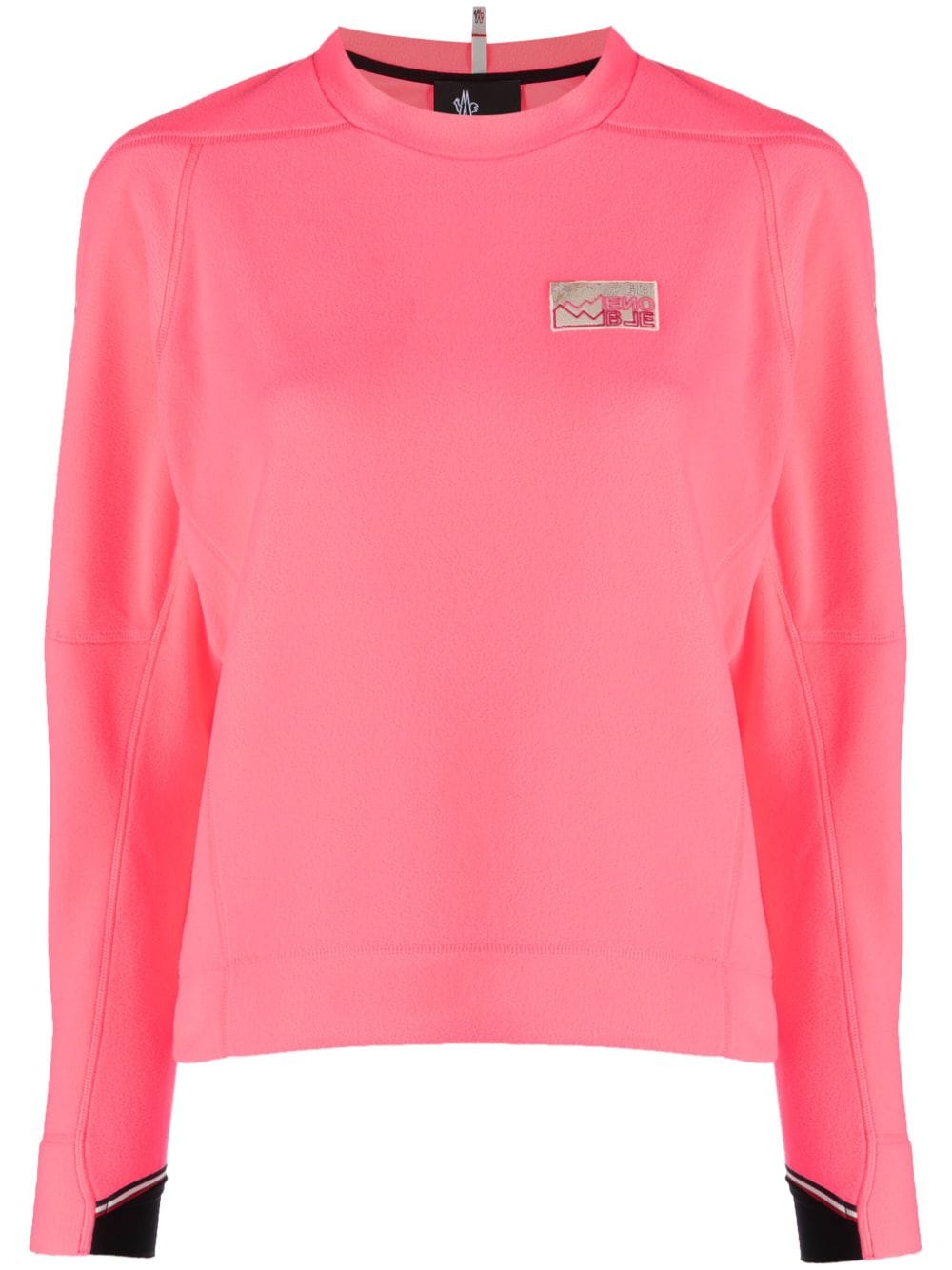 Moncler Grenoble logo-patch mock-neck sweatshirt - Pink von Moncler Grenoble