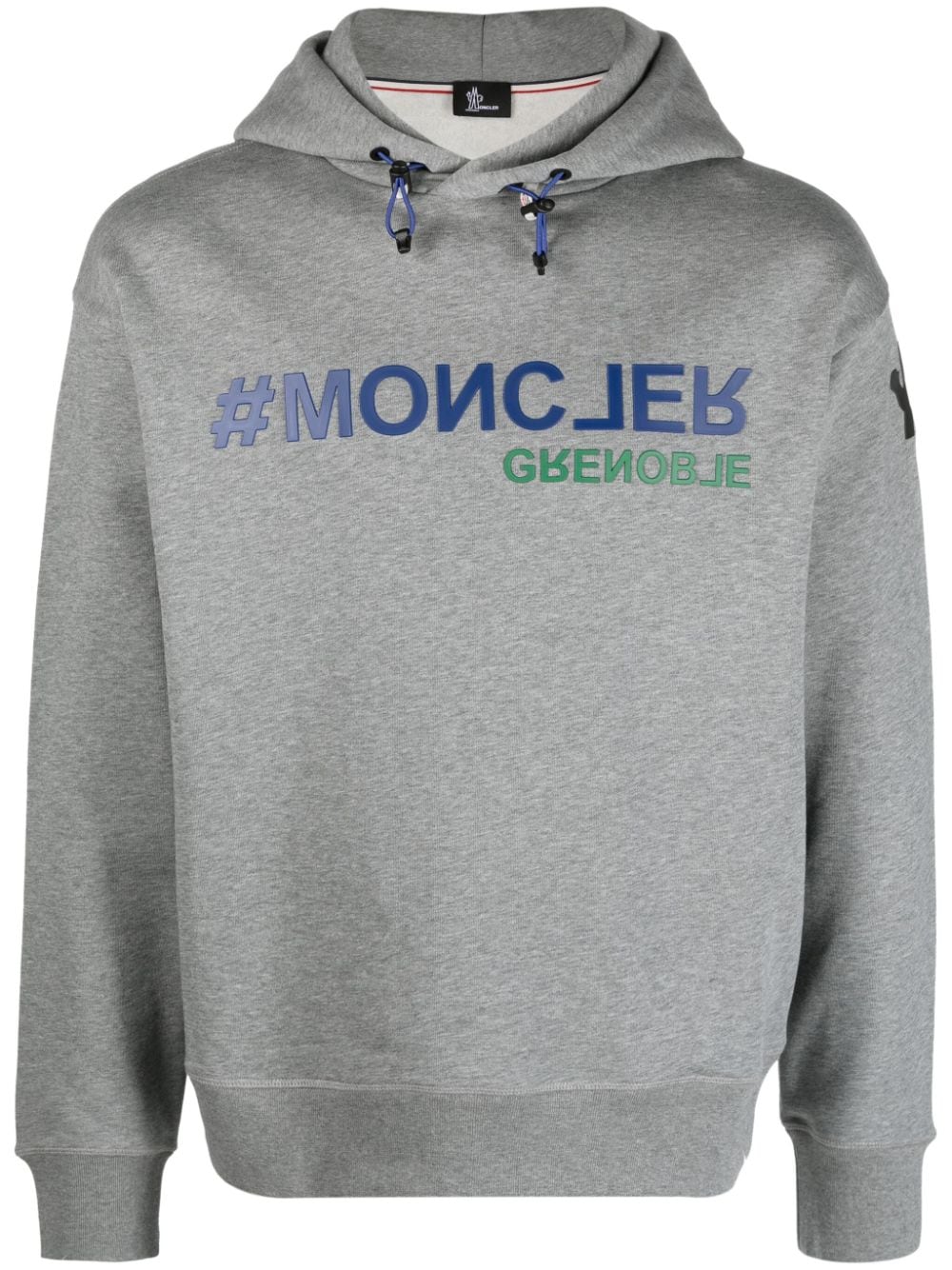 Moncler Grenoble logo-print cotton hoodie - Grey von Moncler Grenoble