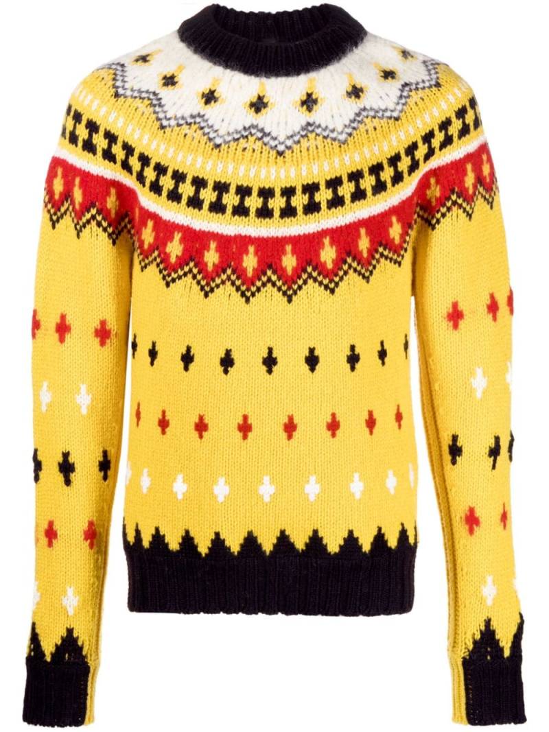 Moncler Grenoble patterned-jacquard crew-neck jumper - Yellow von Moncler Grenoble