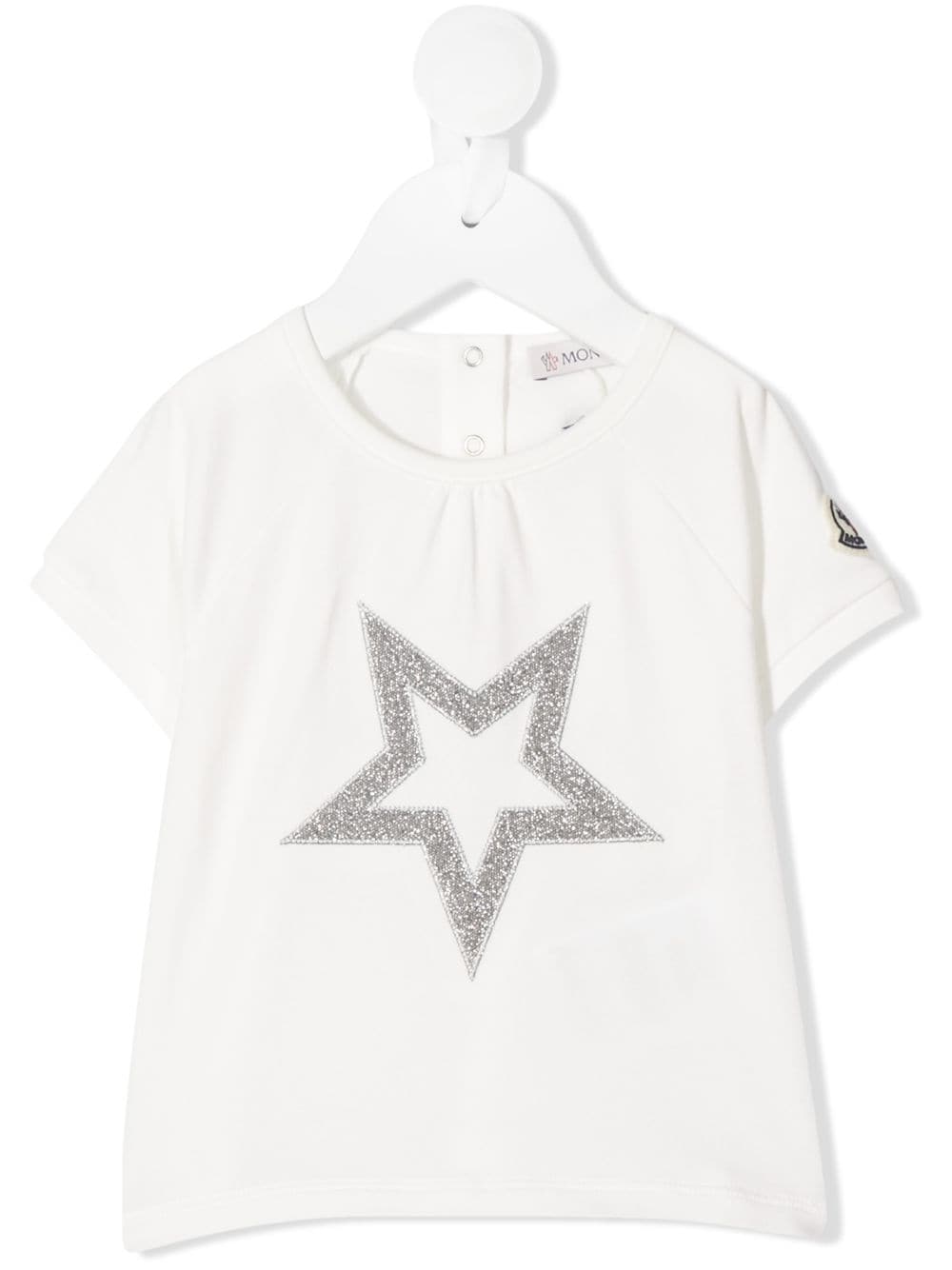 Moncler Enfant metallic embroidered star T-shirt - White von Moncler Enfant