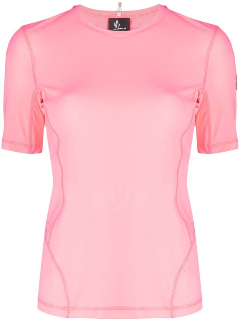 Moncler Activewear logo-patch T-Shirt - Pink von Moncler