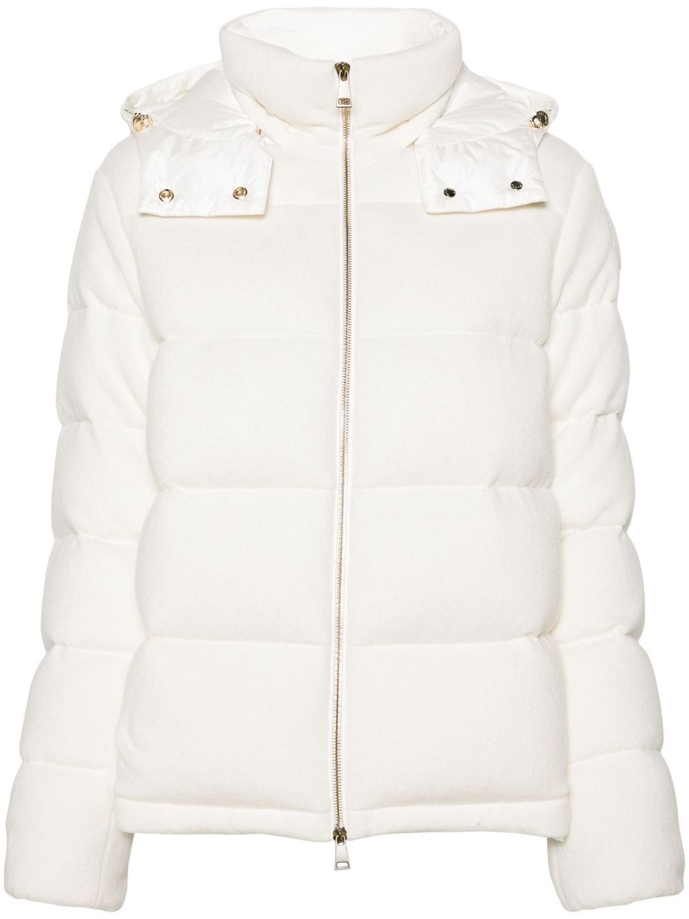 Moncler Arimi knitted hooded jacket - White von Moncler