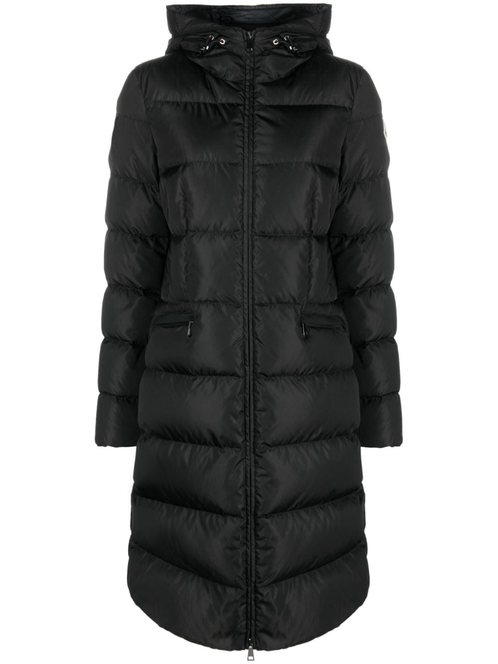 Moncler Avocette logo-patch coat - Black von Moncler