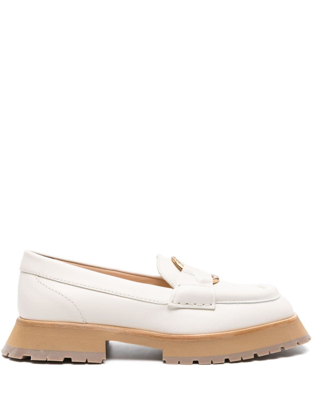 Moncler Bell leather loafers - Neutrals von Moncler