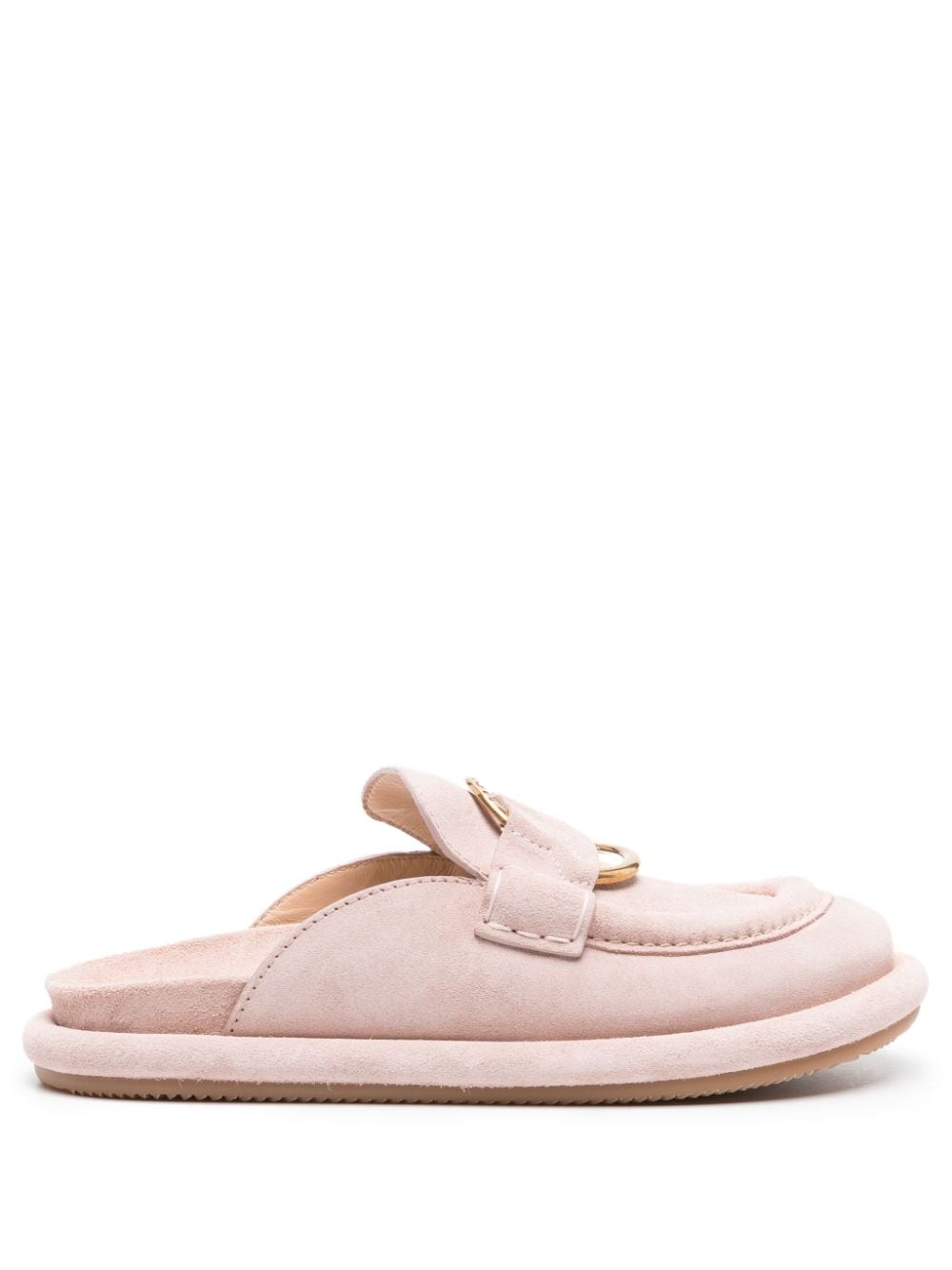 Moncler Bell suede mules - Pink von Moncler