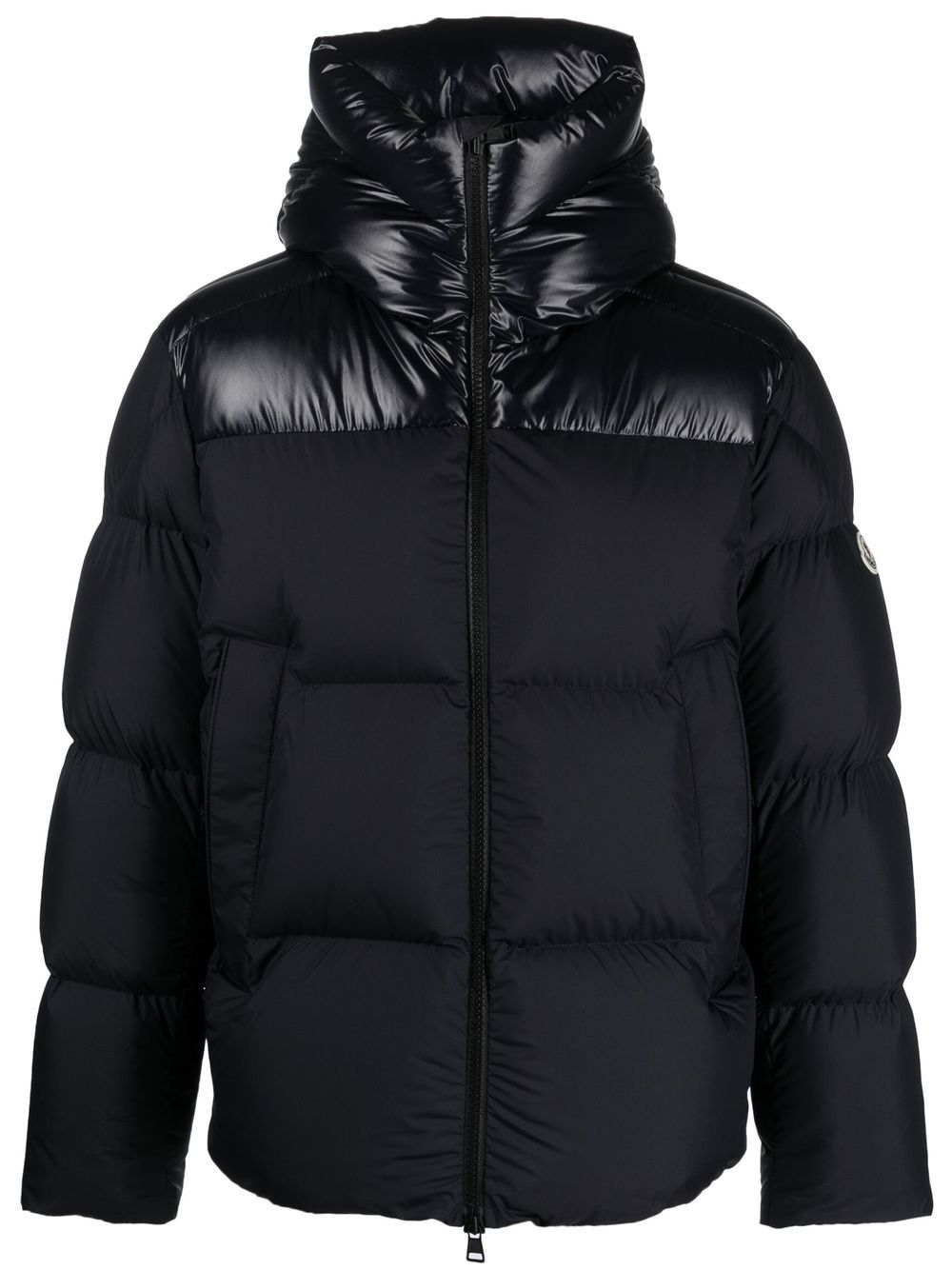 Moncler Damavand shine-panelled padded jacket - Blue von Moncler