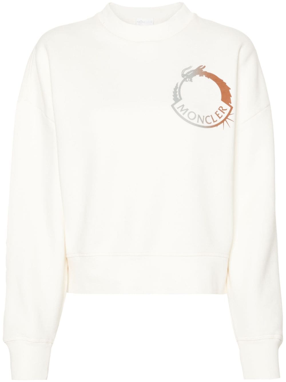 Moncler Dragon logo-print sweatshirt - White von Moncler