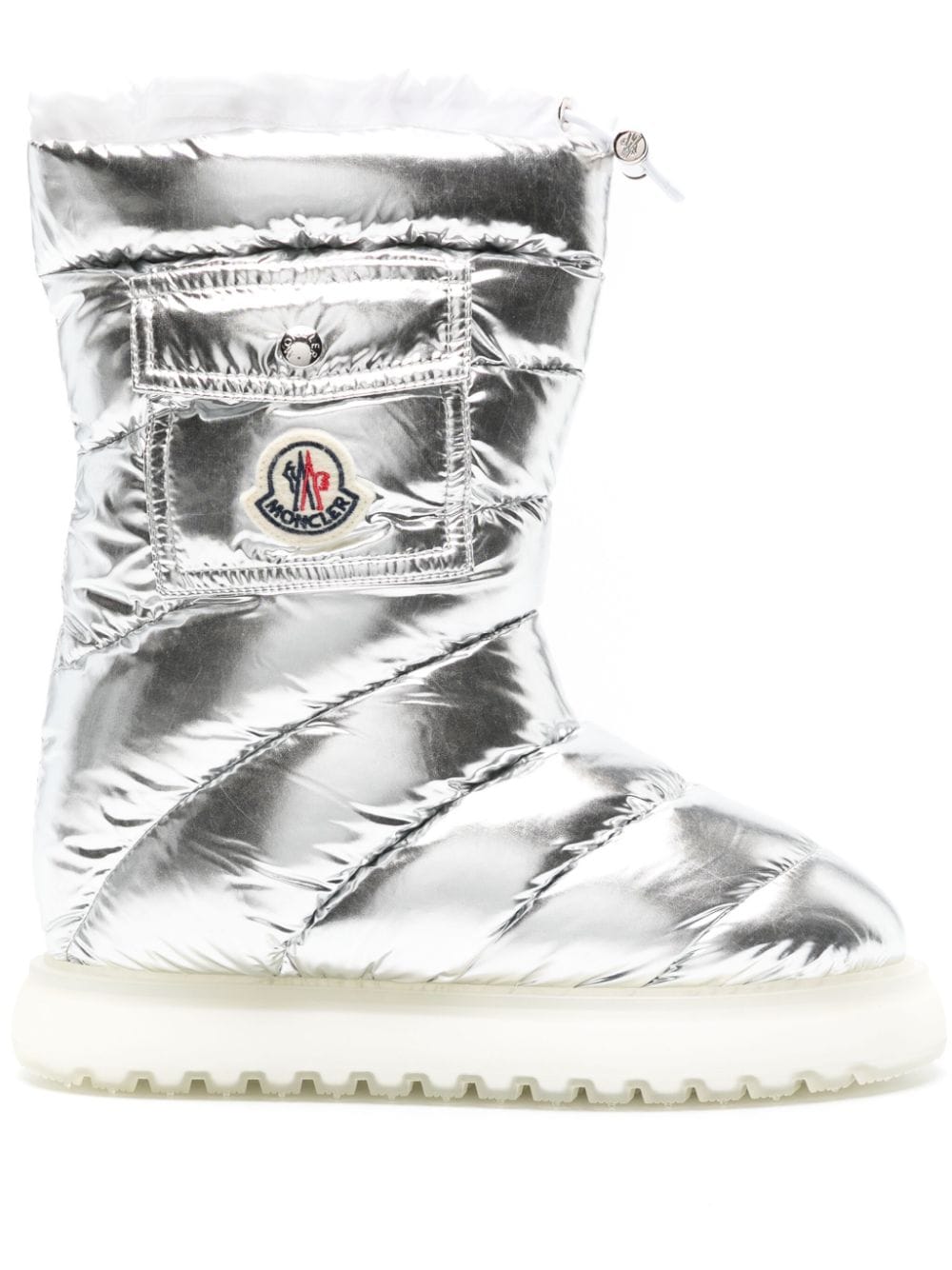 Moncler Gaia Pocket padded laminated boots - Silver von Moncler