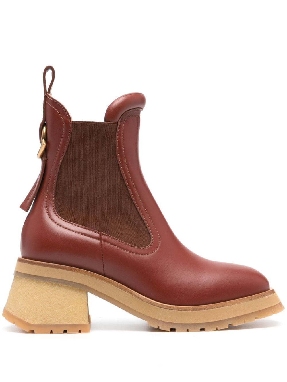 Moncler Gigi 70mm leather Chelsea boots - Brown von Moncler