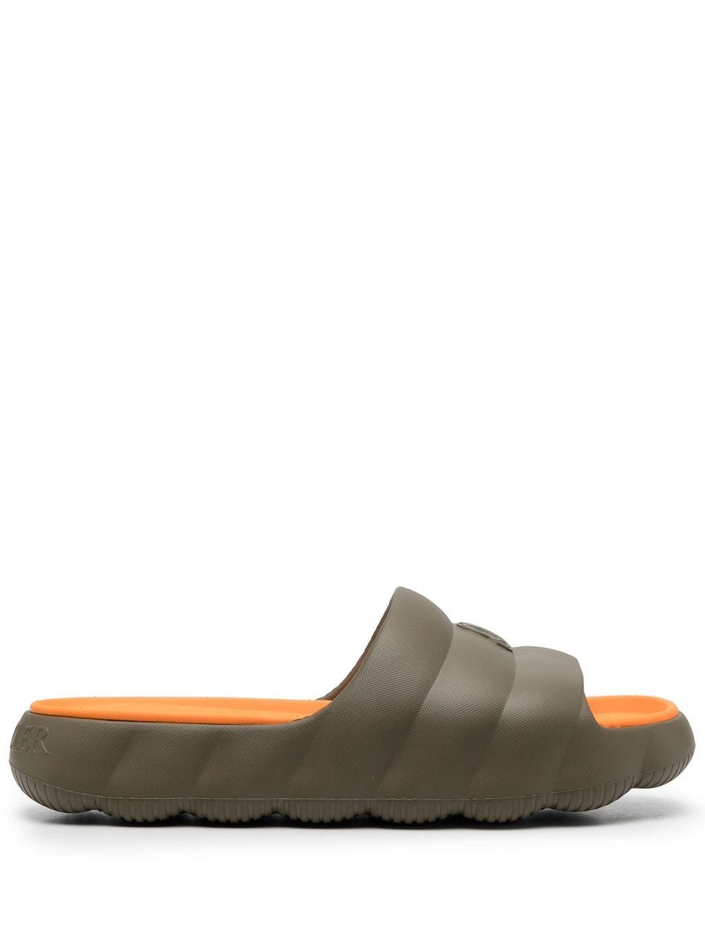 Moncler Lilo faux-quilted slides - Green von Moncler