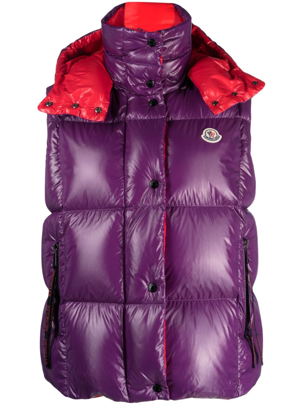 Moncler Luzule logo-patch padded gilet - Purple von Moncler