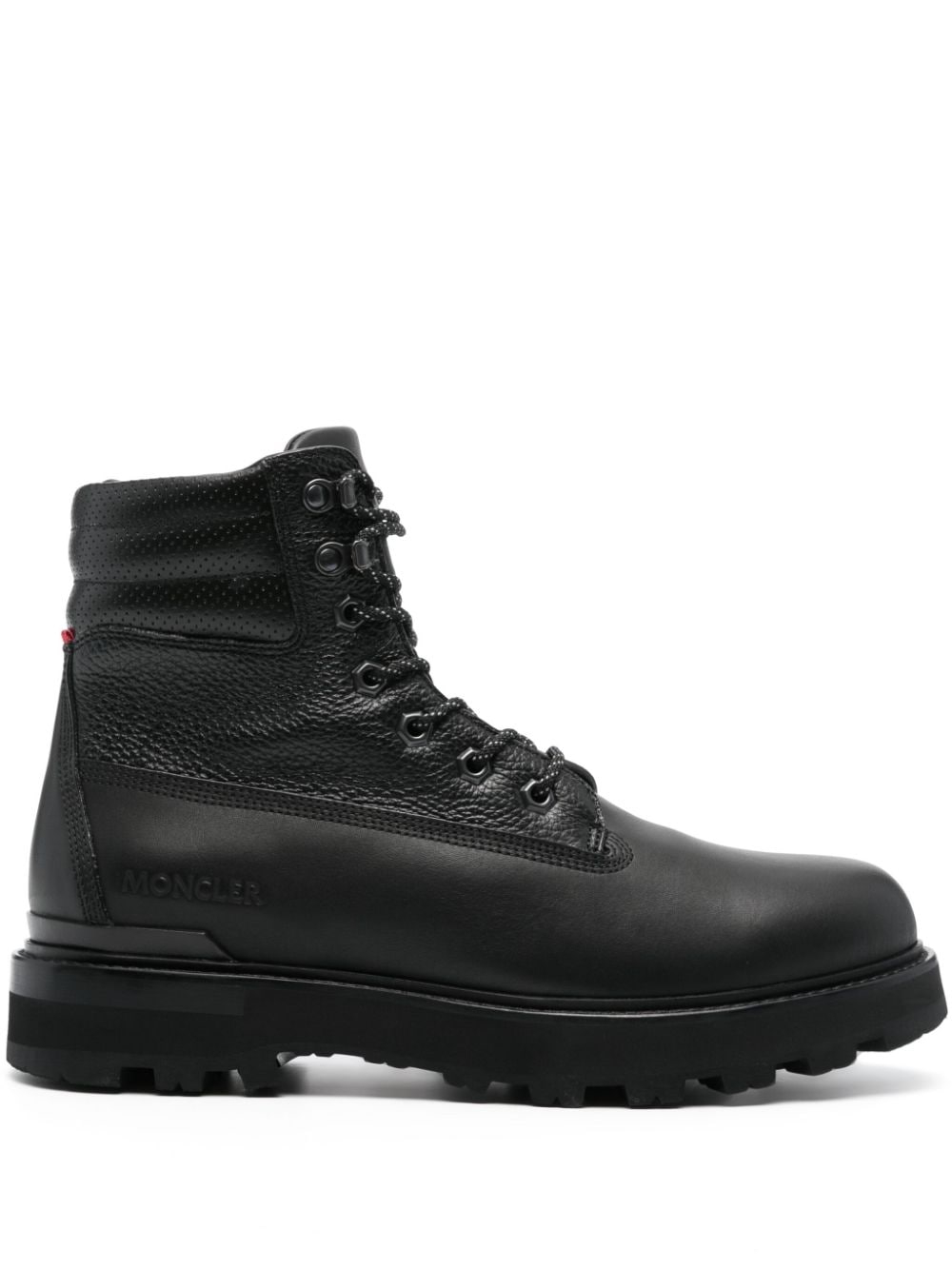 Moncler Peka lace-up leather boots - Black von Moncler