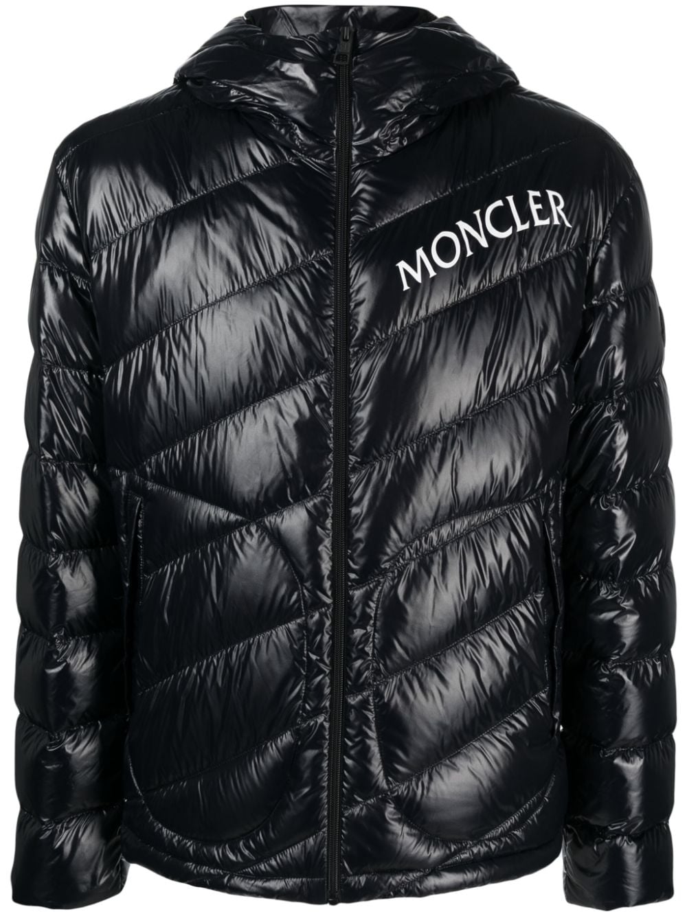 Moncler Shama logo-print quilted puffer jacket - Black von Moncler