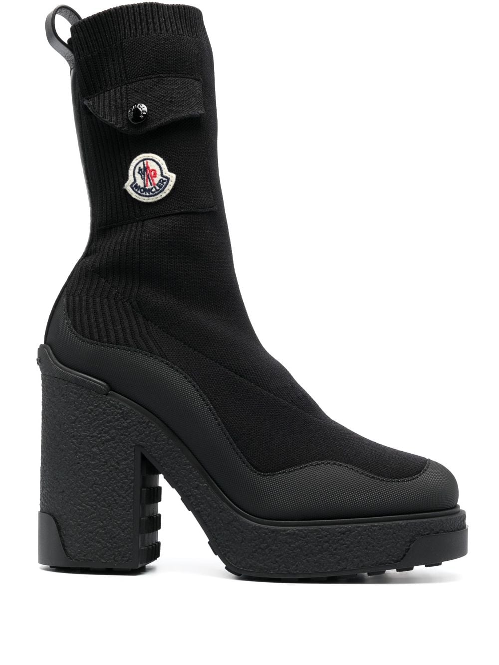 Moncler Splora 125mm knitted ankle boot - Black von Moncler