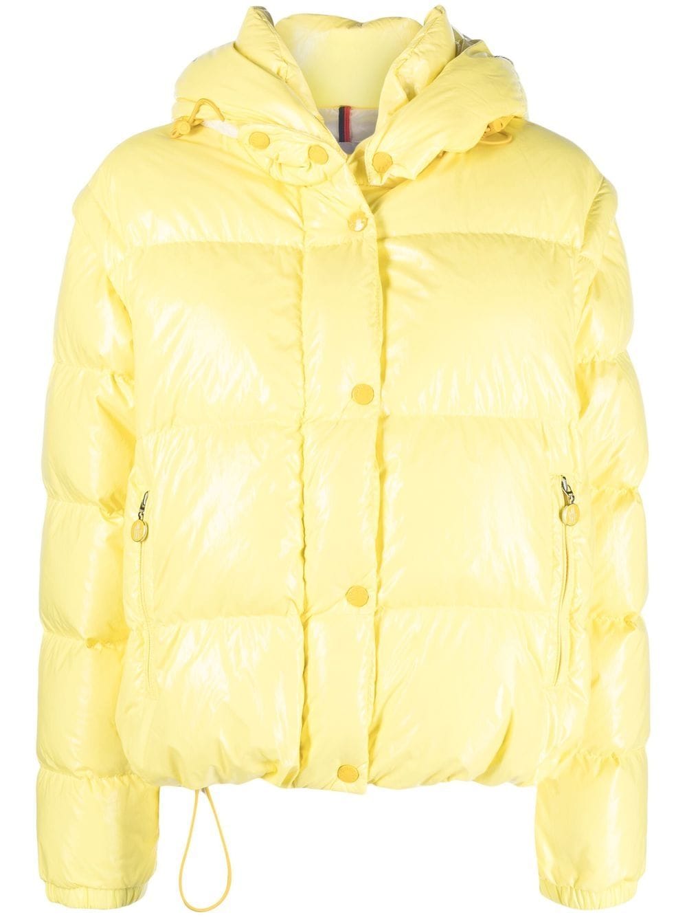 Moncler Yellow Hooded Puffer Jacket von Moncler