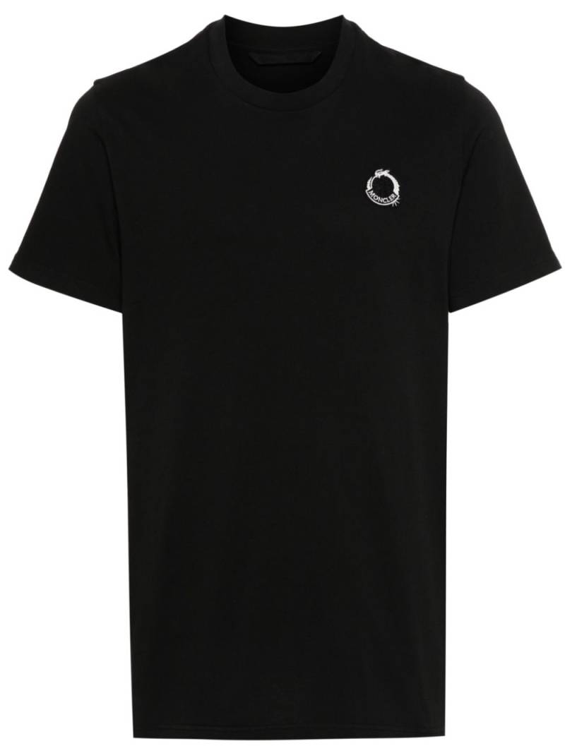 Moncler appliqué-logo cotton T-shirt - Black von Moncler