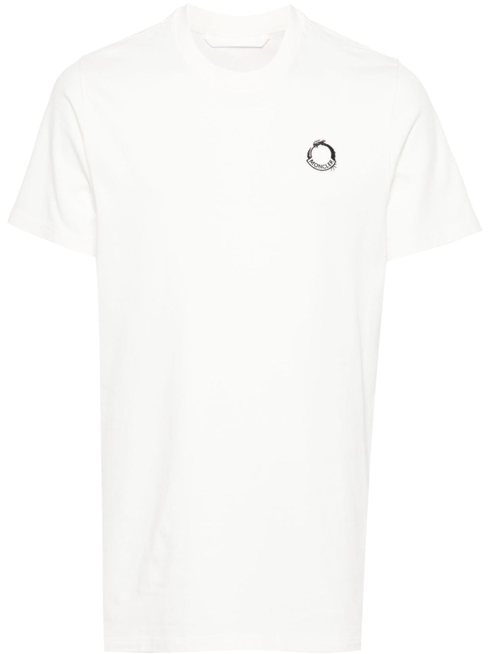 Moncler appliqué-logo cotton T-shirt - Neutrals von Moncler