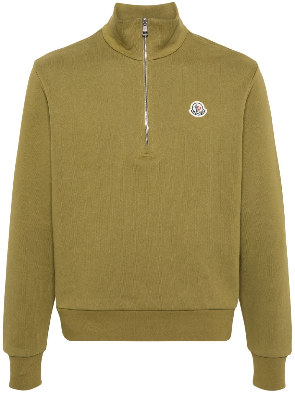 Moncler appliqué-logo cotton sweatshirt - Green von Moncler