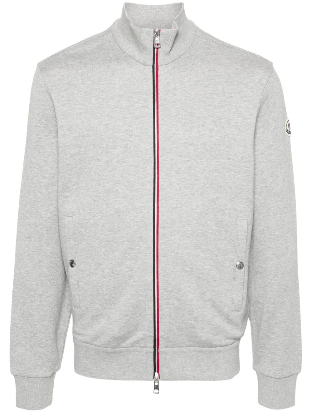 Moncler appliqué-logo zipped sweatshirt - Grey von Moncler