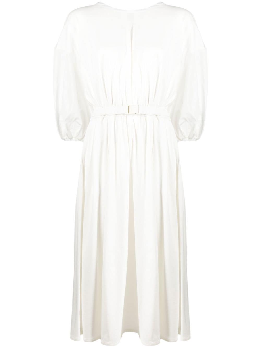 Moncler belted cotton midi dress - White von Moncler