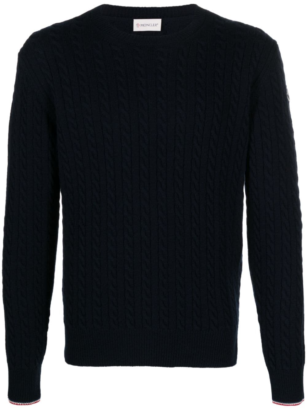 Moncler cable-knit virgin wool blend jumper - Blue von Moncler