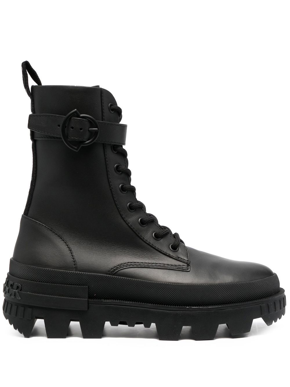 Moncler calf leather lace-up boots - Black von Moncler