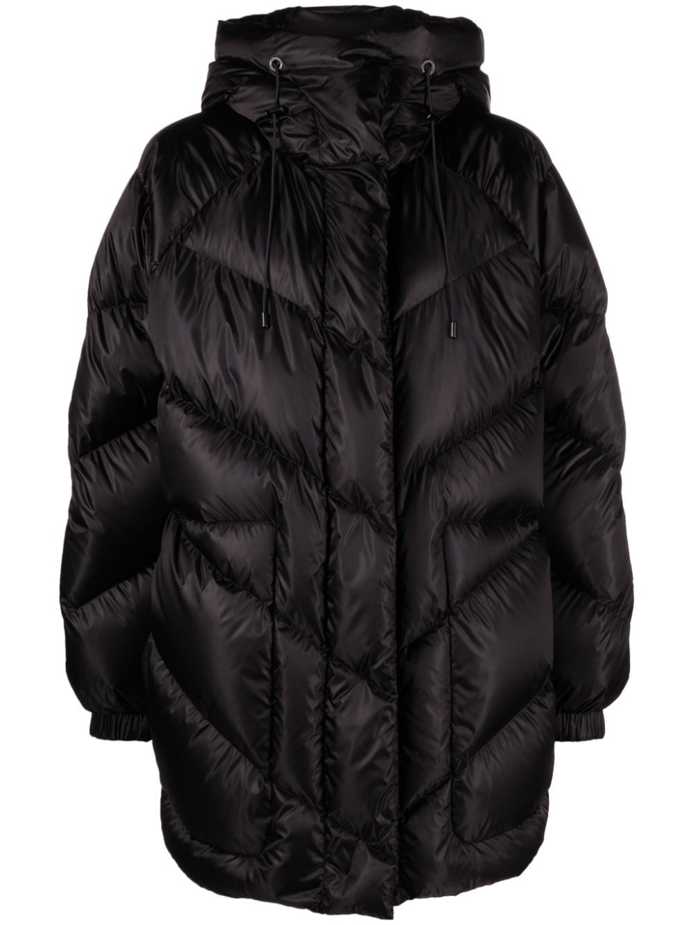 Moncler chevron-quilted padded coat - Black von Moncler