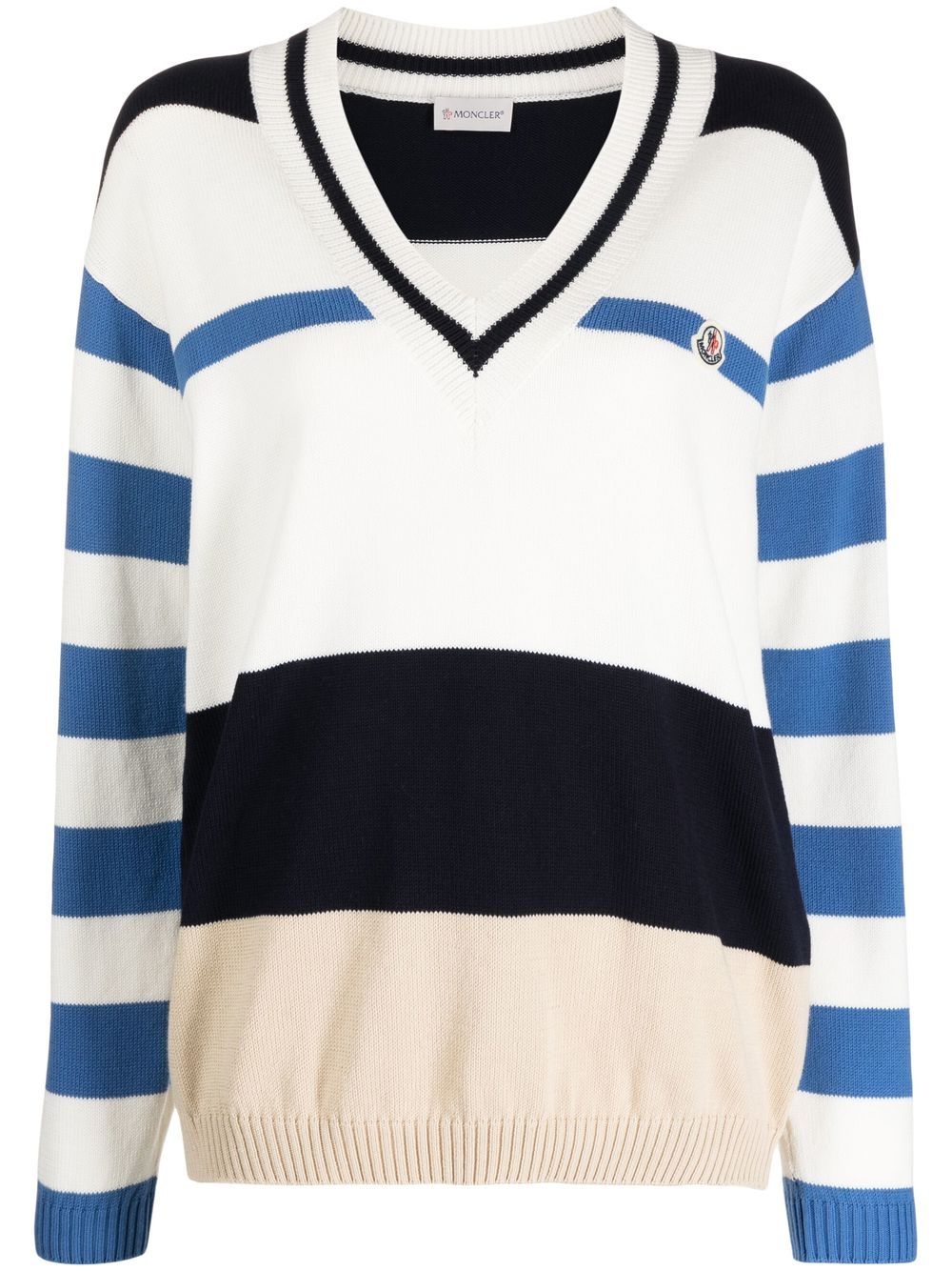 Moncler colour-block striped jumper - White von Moncler