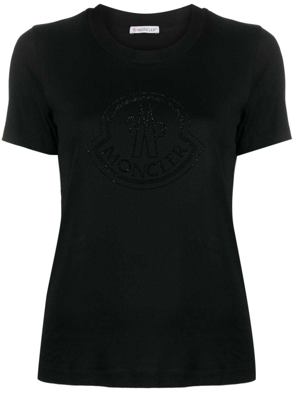 Moncler crystal-embellished logo cotton T-shirt - Black von Moncler