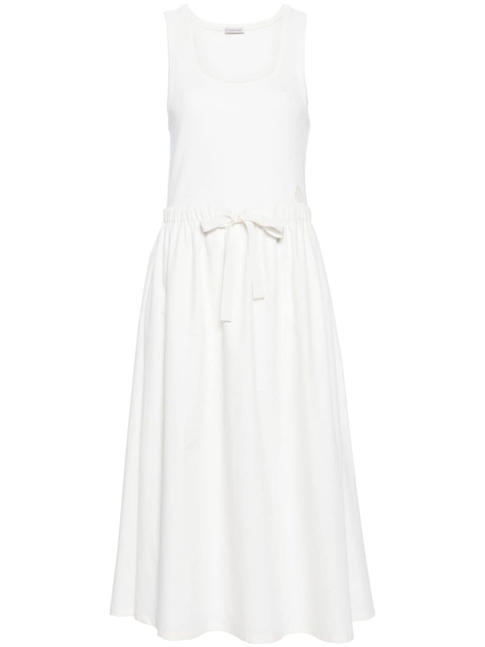 Moncler drawstring-waist midi dress - White von Moncler