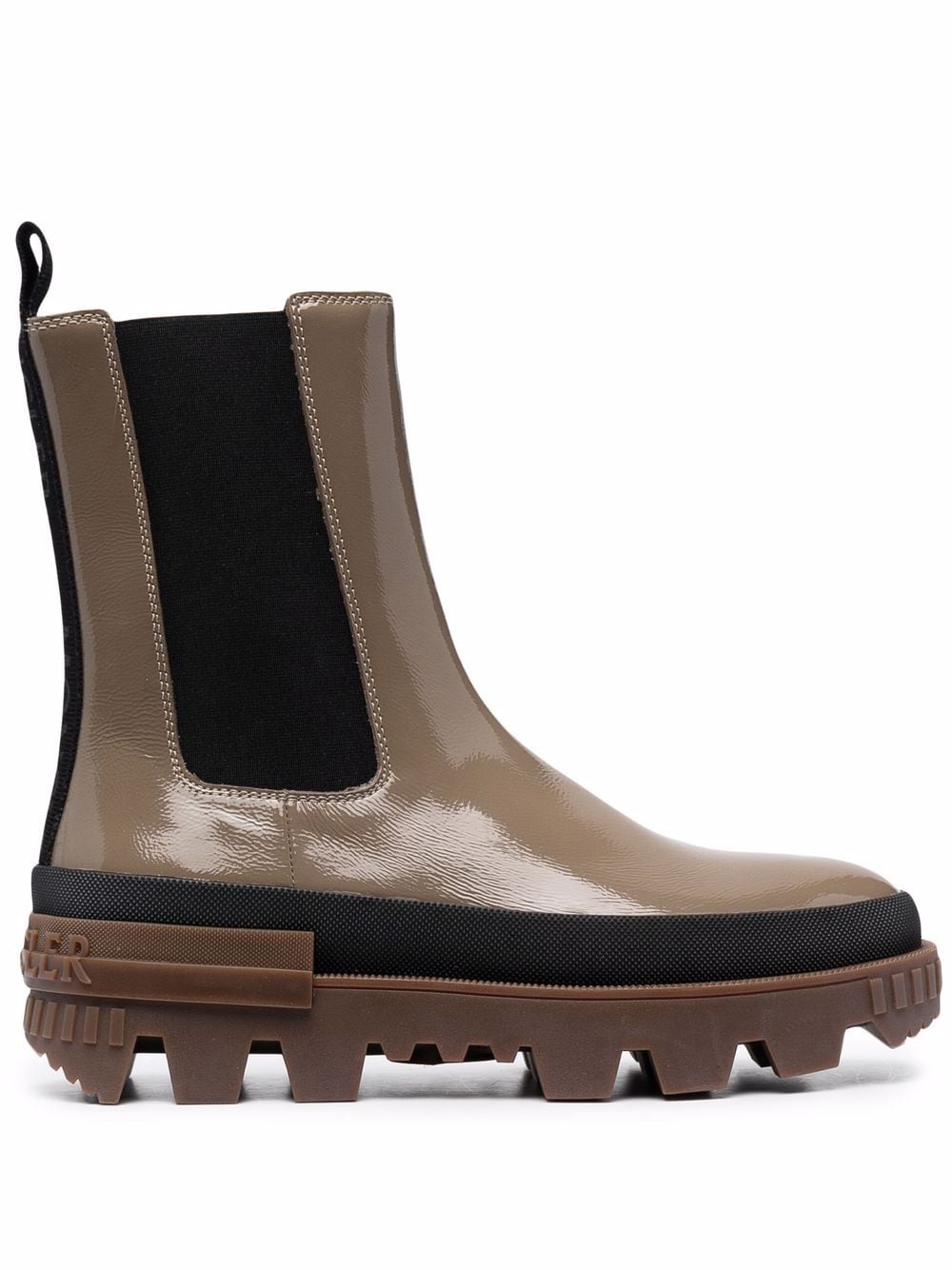 Moncler elasticated-panels leather boots - Neutrals von Moncler