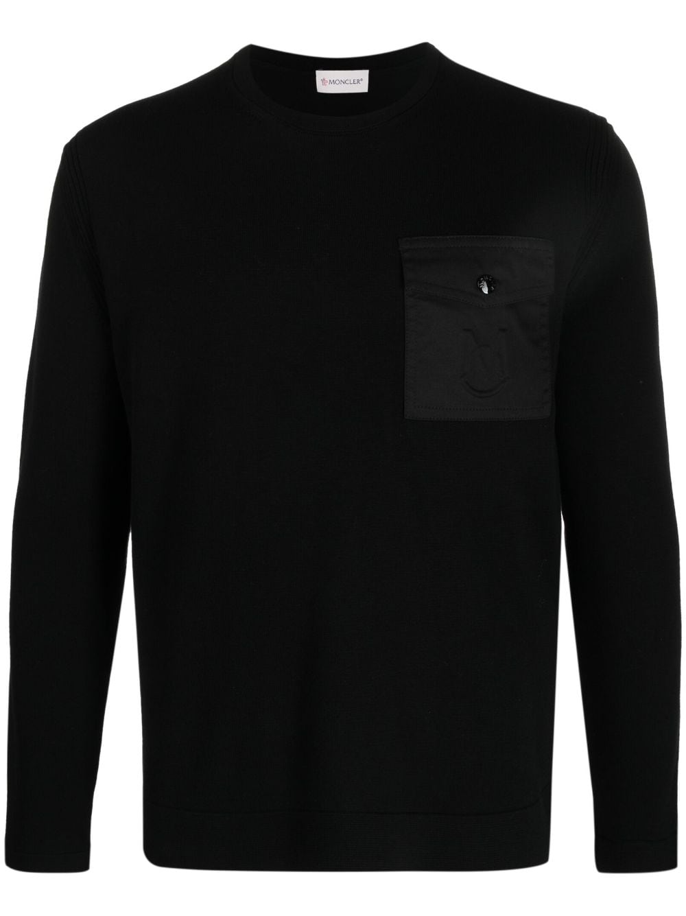 Moncler logo-embossed pocket-detail jumper - Black von Moncler