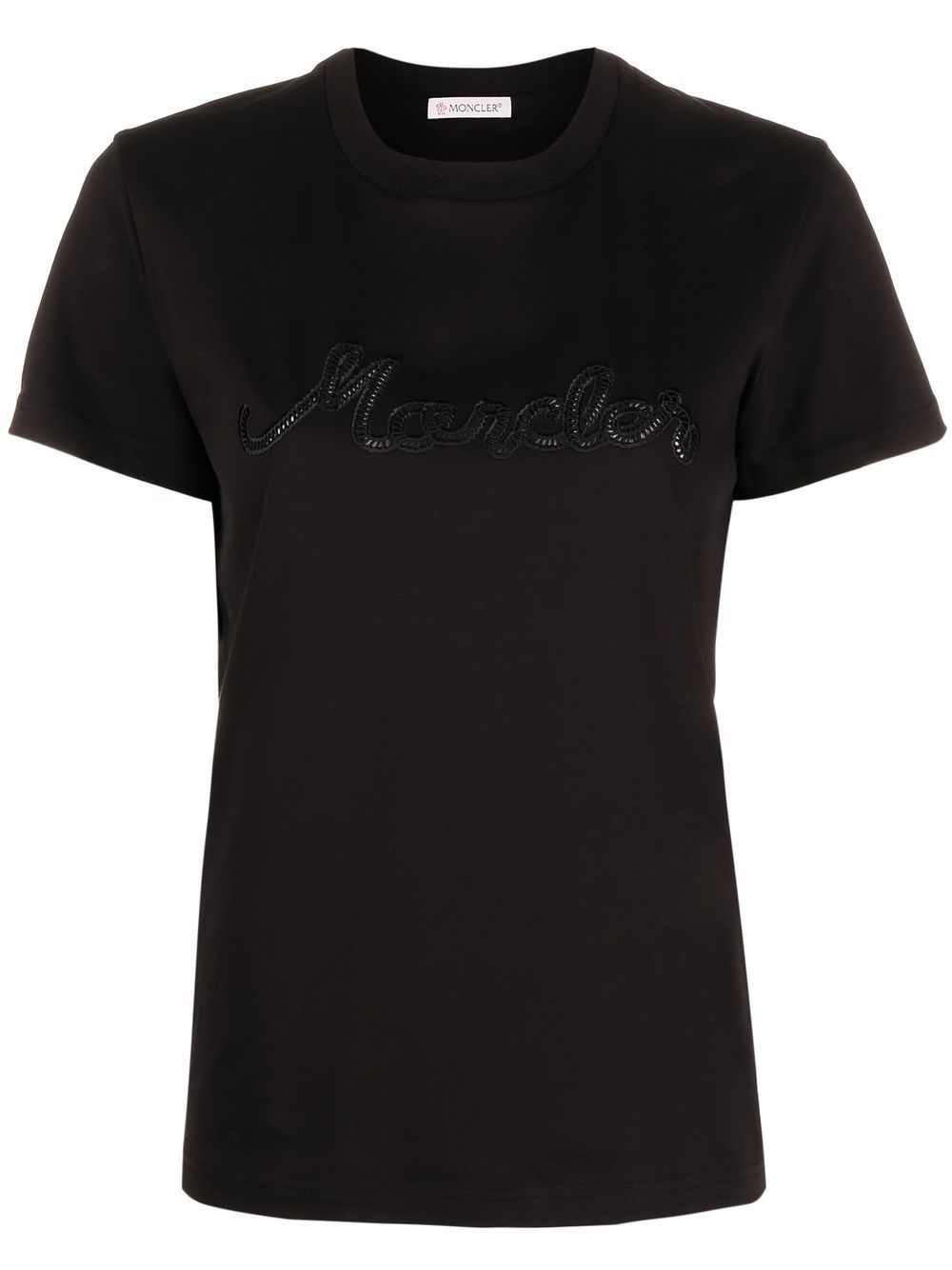 Moncler embroidered-logo T-shirt - Black von Moncler