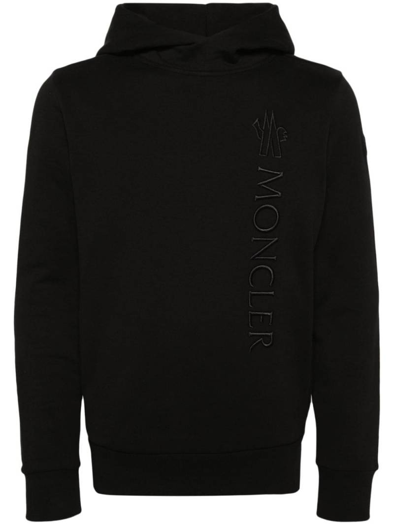 Moncler embroidered-logo cotton hoodie - Black von Moncler
