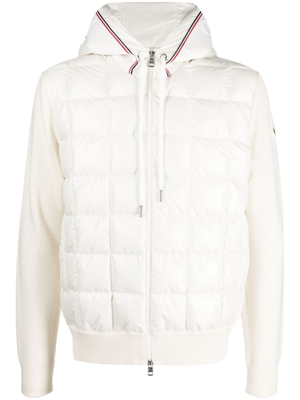 Moncler hooded panelled padded jacket - White von Moncler