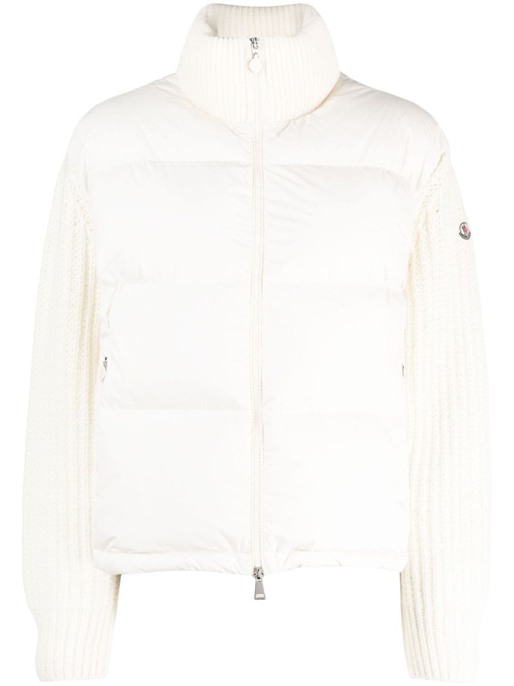 Moncler knit-sleeve padded jacket - White von Moncler