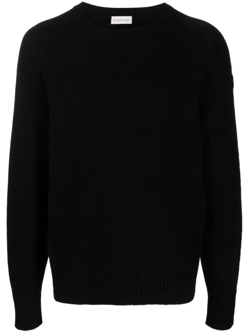 Moncler logo-appliqué cashmere jumper - Black von Moncler