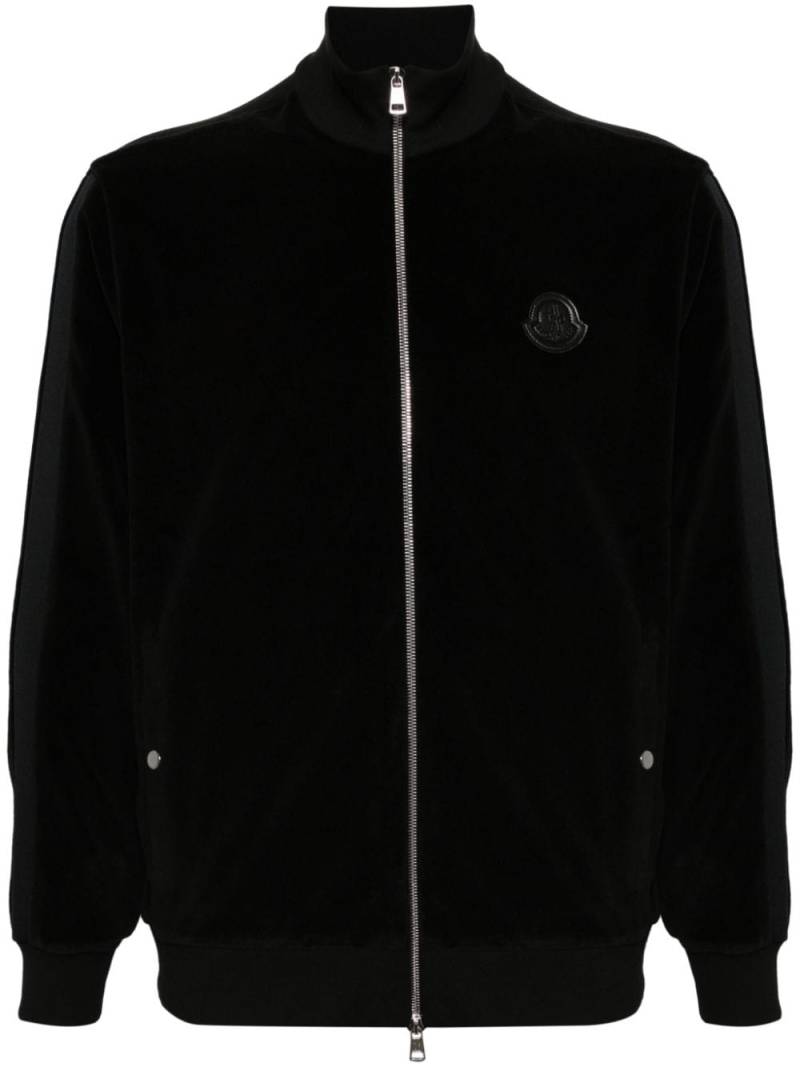 Moncler logo-appliqué chenille sweatshirt - Black von Moncler