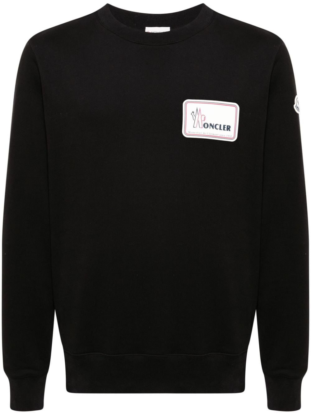 Moncler logo-appliqué cotton sweatshirt - Black von Moncler